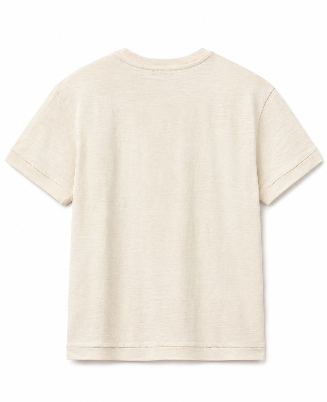 Benetton Erkek Çocuk Baskı Detaylı Bisiklet Yaka T-shirt EKRU