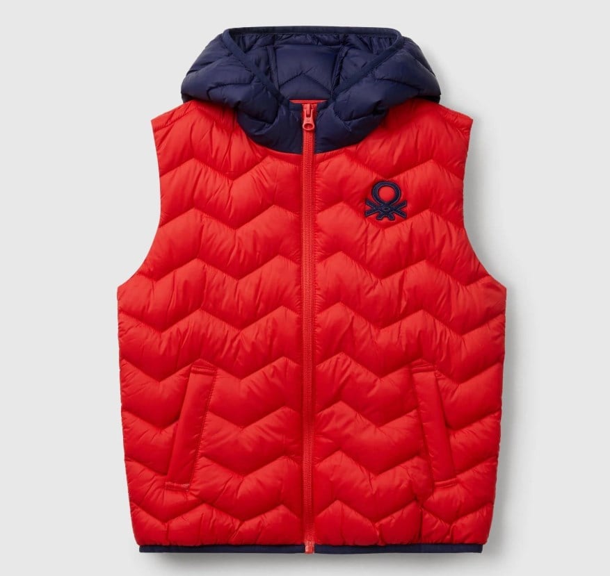 Benetton Erkek Çocuk Cepli Basic Şişme Yelek 6-14 Yaş KIRMIZI