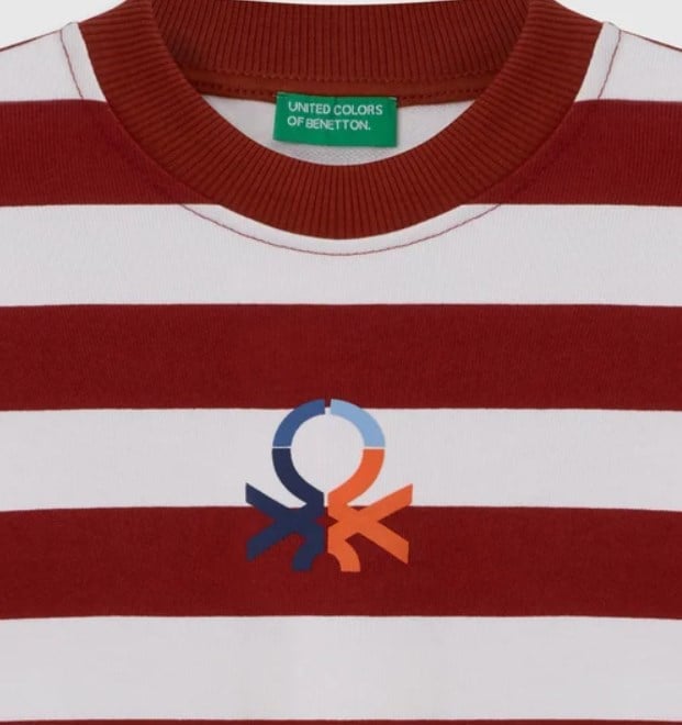 Benetton Erkek Çocuk Çizgili Sweatshirt 4-14 Yaş TURUNCU