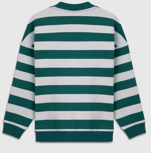 Benetton Erkek Çocuk Çizgili Sweatshirt 4-14 Yaş YEŞİL