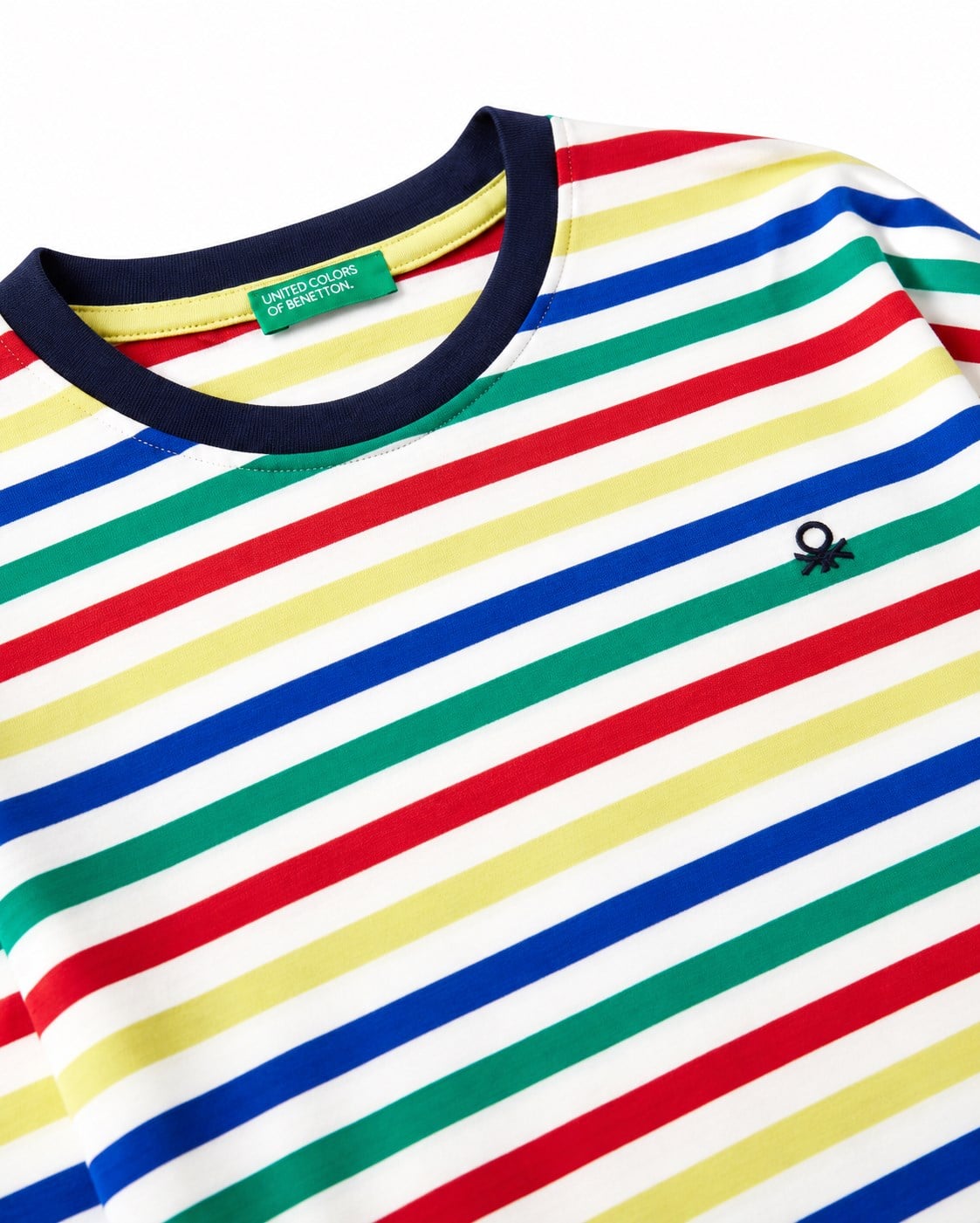 Benetton Erkek Çocuk Çizgili Uzun Kollu Tişört 6-14 Yaş BEYAZ