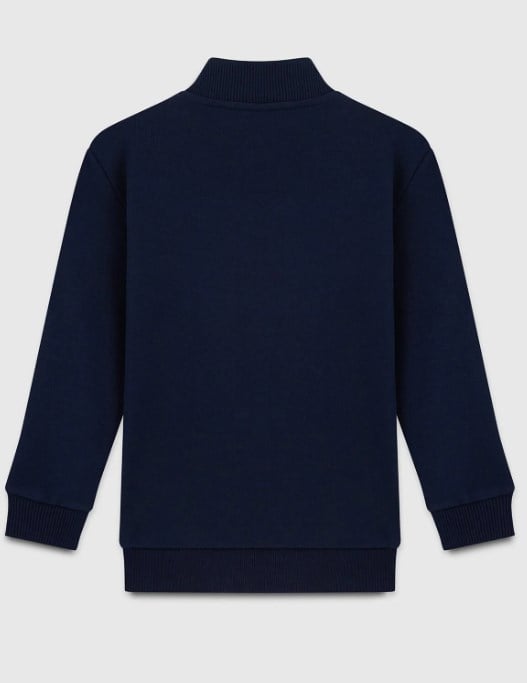Benetton Erkek Çocuk Dik Yaka Fermuarlı Sweatshirt 4-14 Yaş LACİVERT