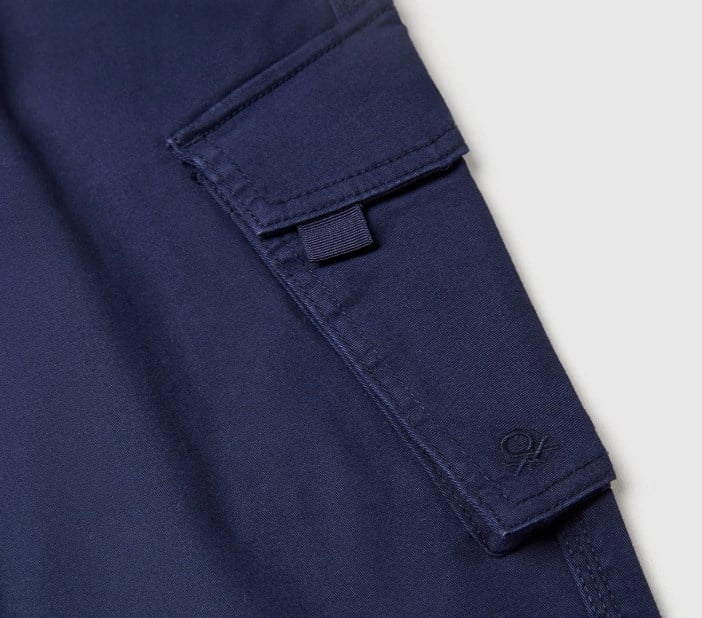 Benetton Erkek Çocuk Keten Cepli Pantalon 6-14 Yaş LACİVERT