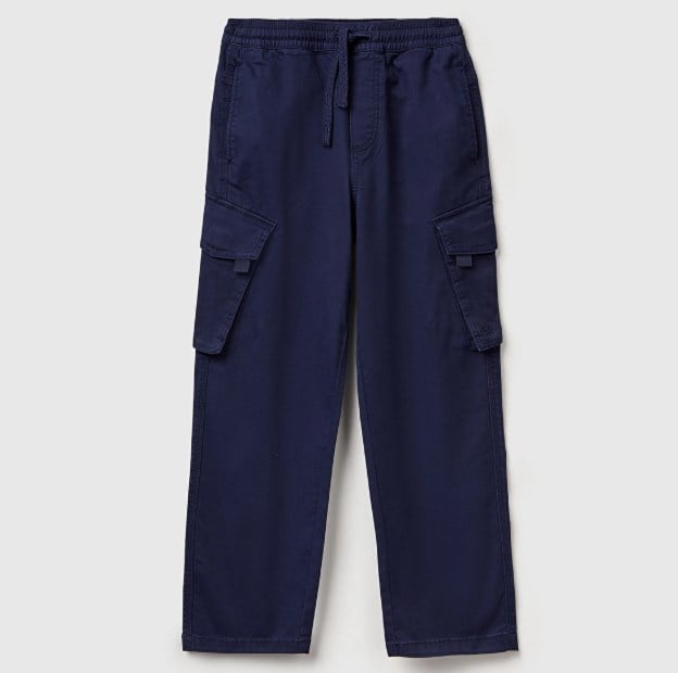 Benetton Erkek Çocuk Keten Cepli Pantalon 6-14 Yaş LACİVERT