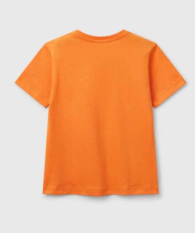 Benetton Erkek Çocuk Kısa Kollu Tişört 1-6 Yaş TURUNCU
