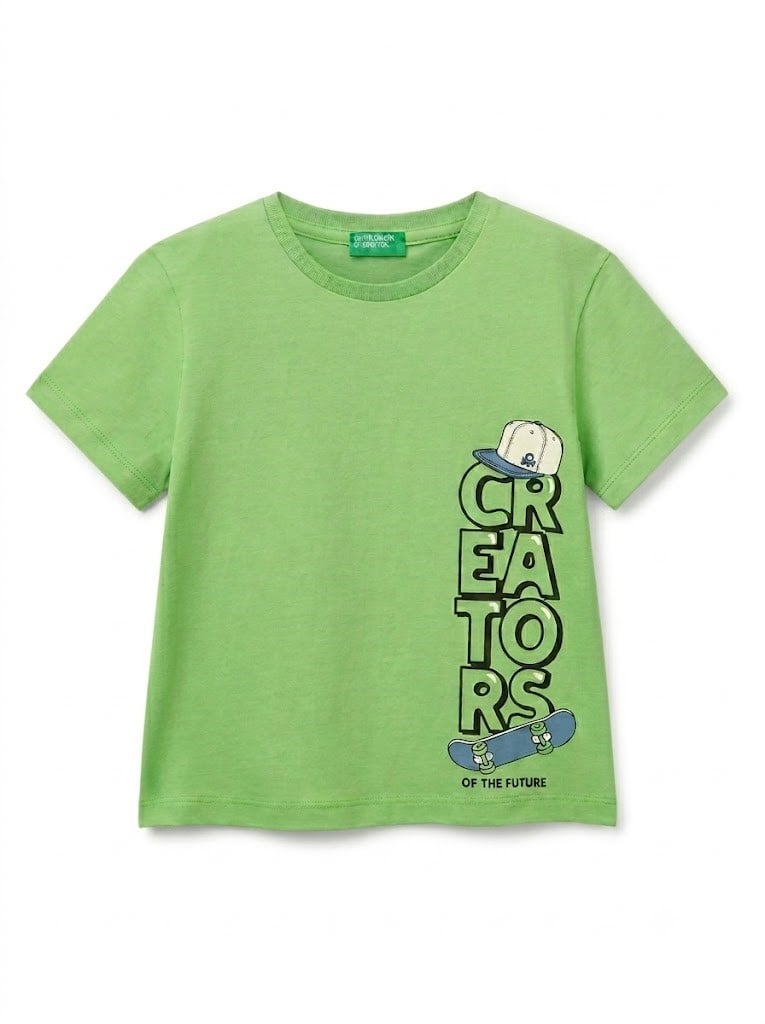Benetton Erkek Çocuk Kısa Kollu Tişört 1-6 Yaş YEŞİL