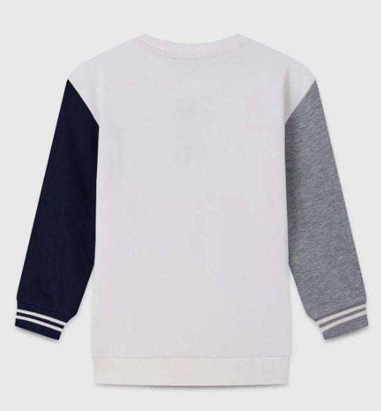Benetton Erkek Çocuk Logo Baskı Sweatshirt 4-14 Yaş EKRU