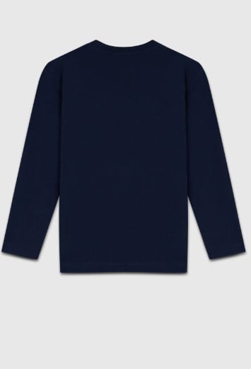 Benetton Erkek Çocuk Logo Baskı Uzun Kollu Sweatshirt 4-14 Yaş LACİVERT