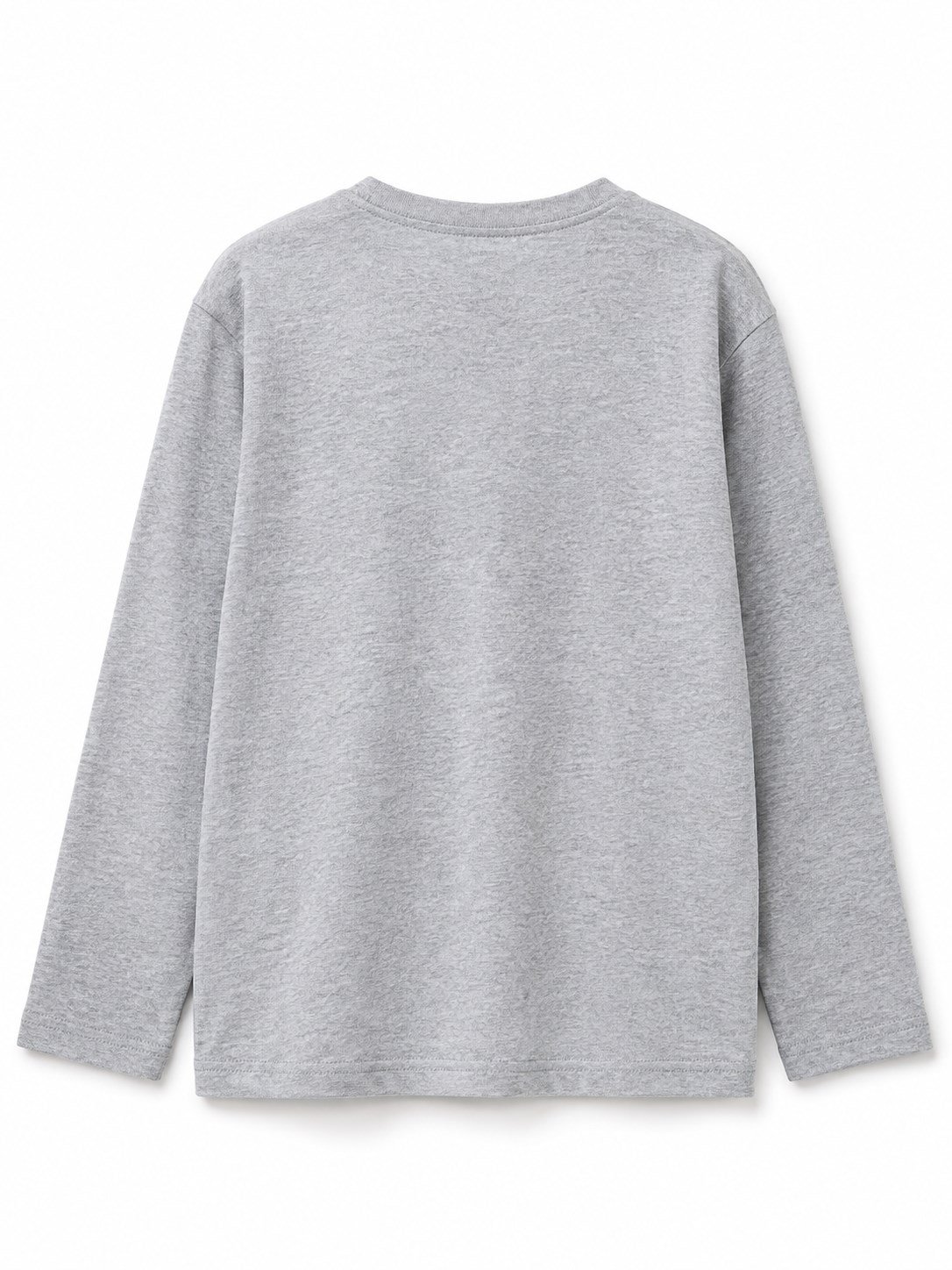Benetton Erkek Çocuk Logo Baskı Uzun Kollu Tshirt 6-14 Yaş GRİ MELANJ