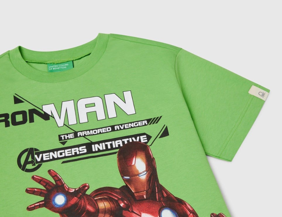 Benetton Erkek Çocuk Marvel Kısa Kol Tişört 6-14 Yaş YEŞİL