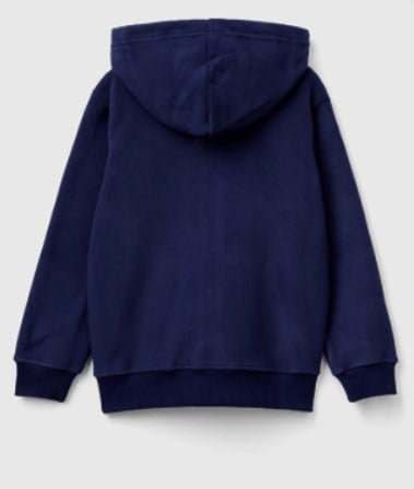 Benetton Erkek Çocuk Polar Kapişonlu Fermuarlı Ceket 6-14 Yaş LACİVERT