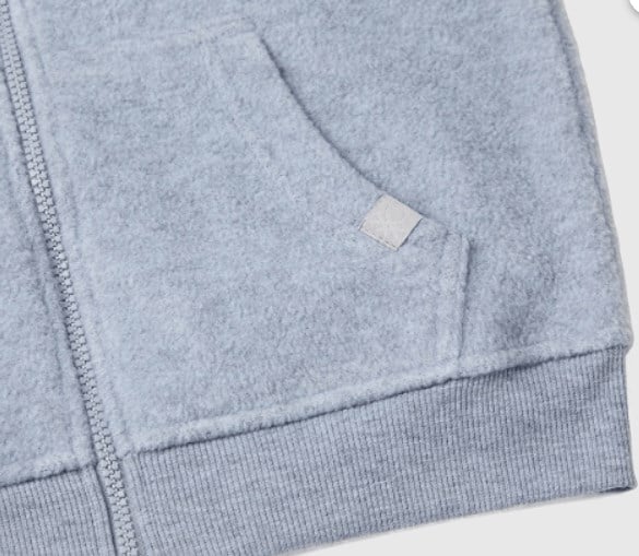 Benetton Erkek Çocuk Polar Kapişonlu Fermuarlı Ceket 6-14 Yaş GRİ MELANJ