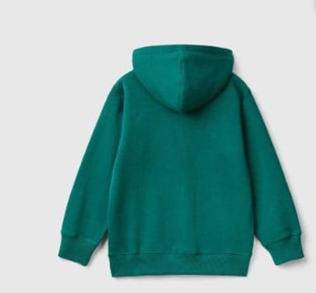 Benetton Erkek Çocuk Şardonlu Kapişonlu Fermuarlı Sweatshirt 6-14 Yaş YEŞİL