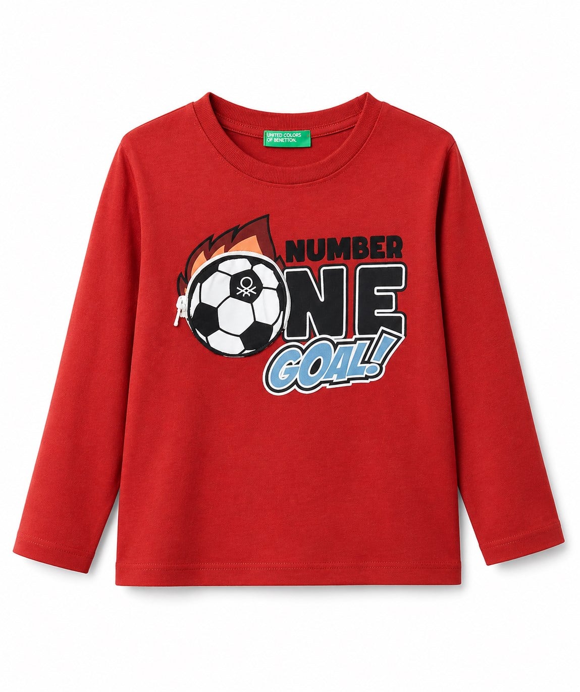 Benetton Erkek Çocuk Skate Kit Baskılı Uzun Kollu Pamuklu Tişört 1-6 Yaş KIRMIZI