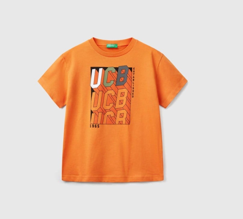 Benetton Erkek Çocuk Ucb Kısa Kollu Tişört 6-14 Yaş TURUNCU