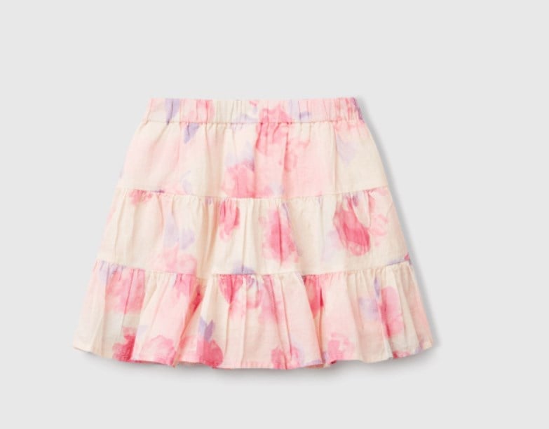 Benetton Kız Bebek Batik Desen Etek 1-6 Yaş PEMBE