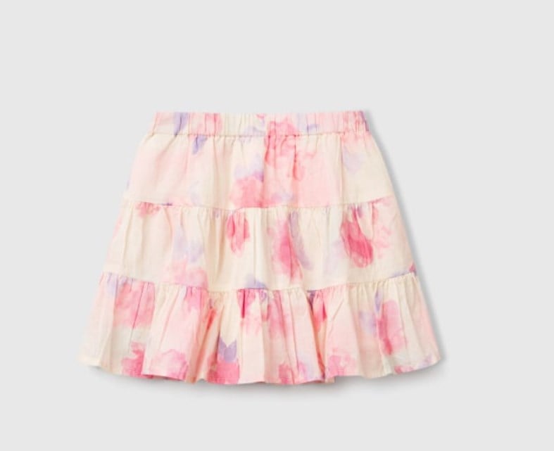 Benetton Kız Bebek Batik Desen Etek 1-6 Yaş PEMBE