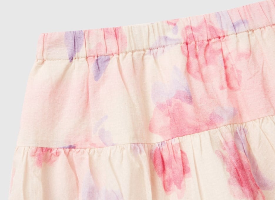 Benetton Kız Bebek Batik Desen Etek 1-6 Yaş PEMBE