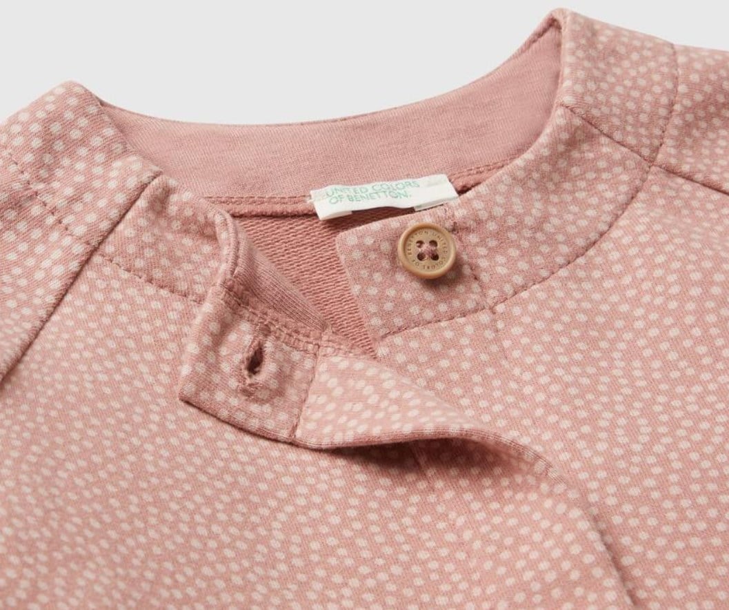 Benetton Kız Bebek Benekli Düğmeli Ceket 3-18 Ay PEMBE