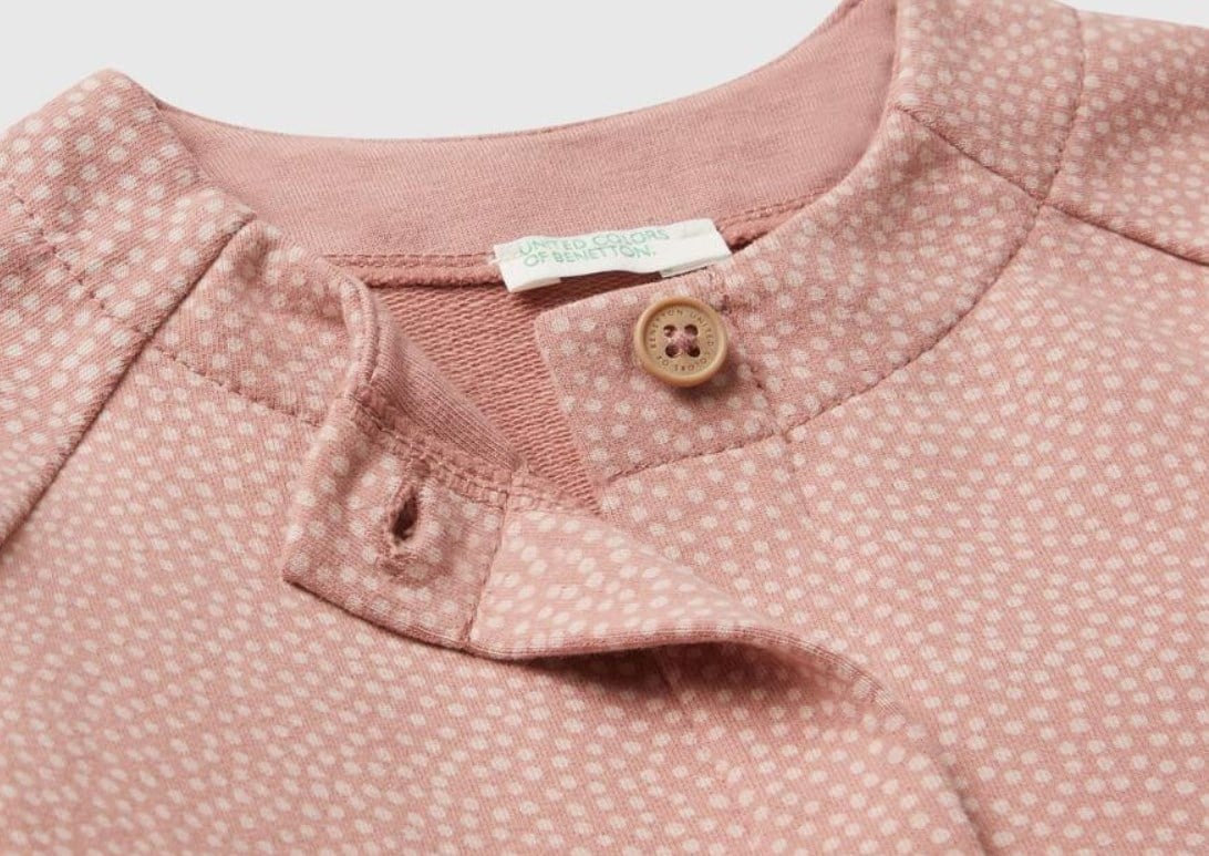 Benetton Kız Bebek Benekli Düğmeli Ceket 3-18 Ay PEMBE