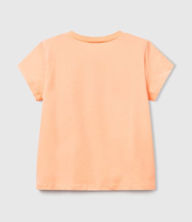 Benetton Kız Bebek Çilek Baskı Kısa Kollu Tişört 1-6 Yaş SOMON
