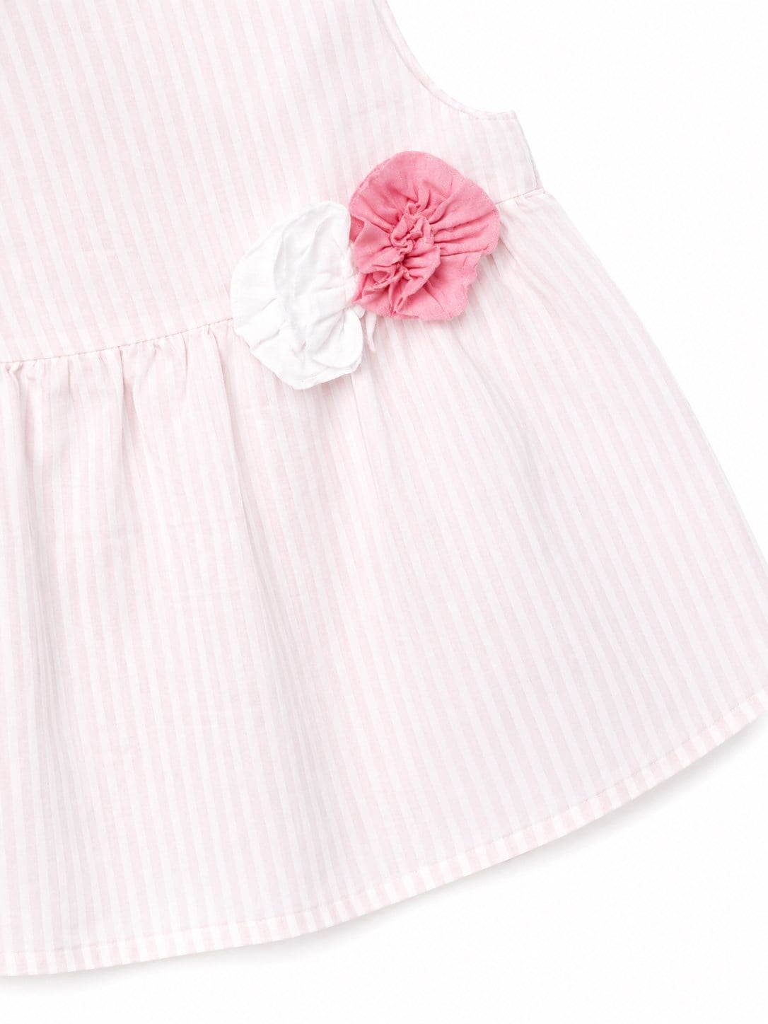 Benetton Kız Bebek Çizgili Kolsuz Gömlek AÇIK PEMBE