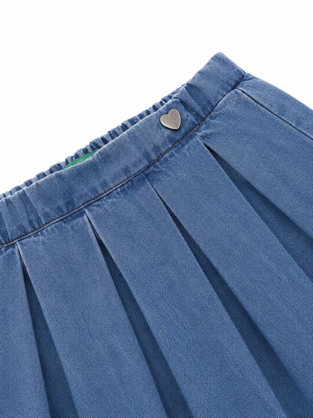 Benetton Kız Bebek Denim Pileli Etek MAVİ