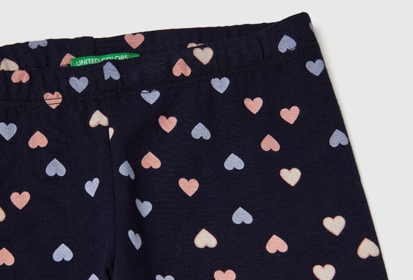 Benetton Kız Bebek Kalp Baskı Tayt 1-6 Yaş PEMBE