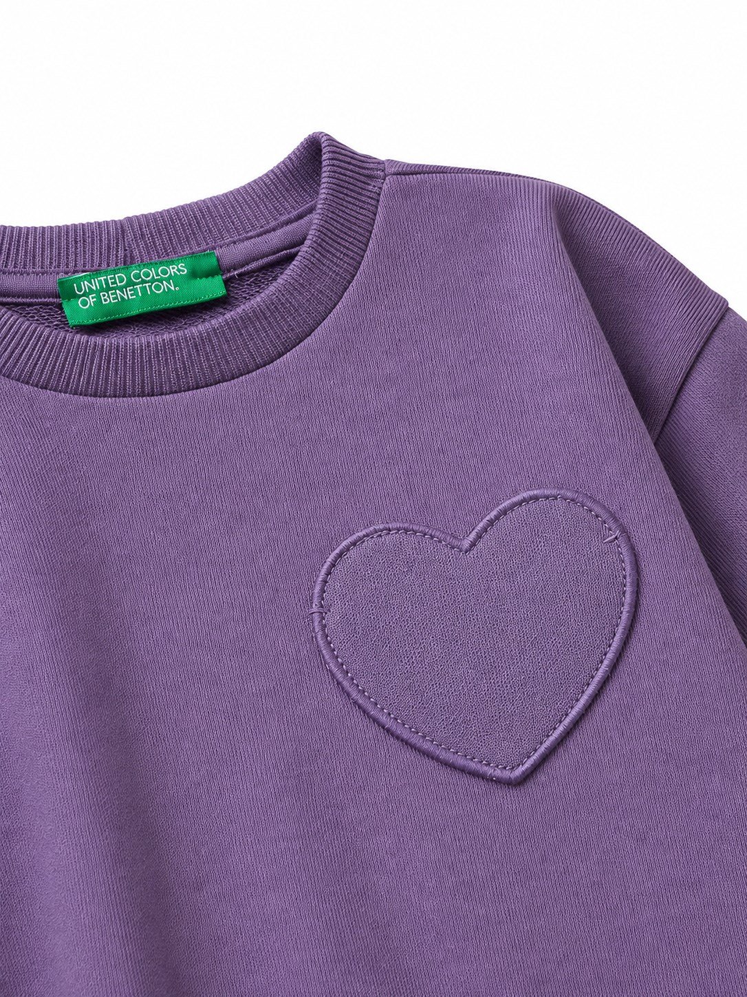 Benetton Kız Bebek Kalpli Swaetshirt 1-6 Yaş LİLA