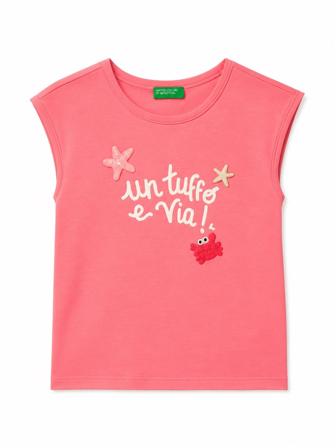 Benetton Kız Bebek Kolsuz T-Shirt MERCAN