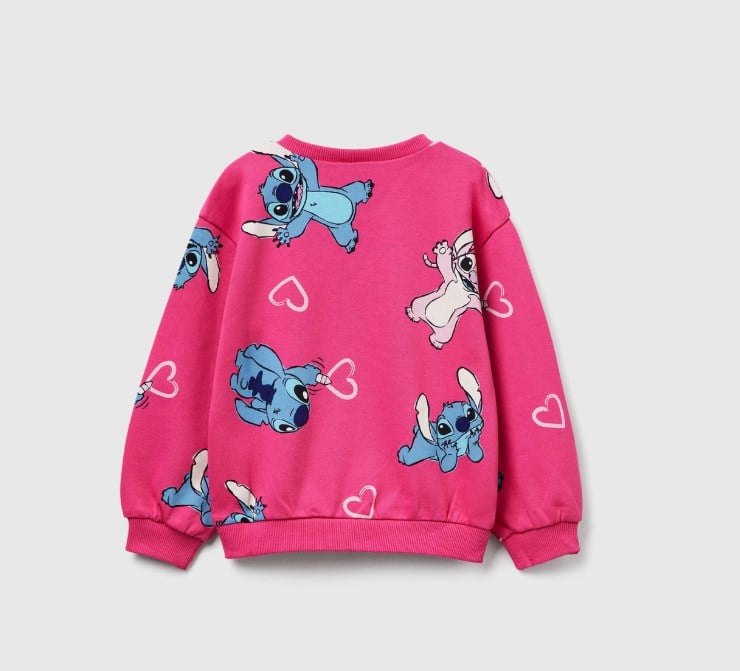 Benetton Kız Bebek Lılo Stıtıch Sweatshirt 1-6 Yaş FUŞYA