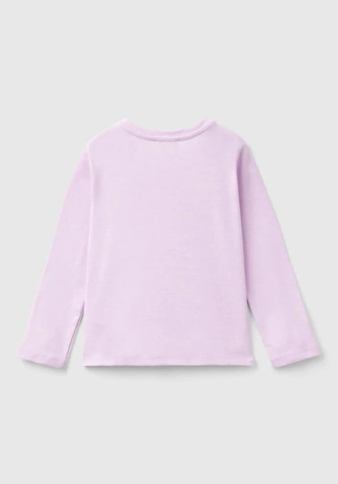 Benetton Kız Bebek Uzun Kollu Tişört 1-6 Yaş LİLA