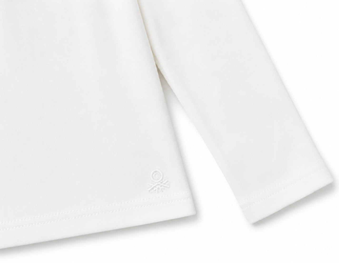 Benetton Kız Çocuk Balıkçı Yaka Basic Uzun Kollur  T-Shirt 6-14 Yaş BEYAZ