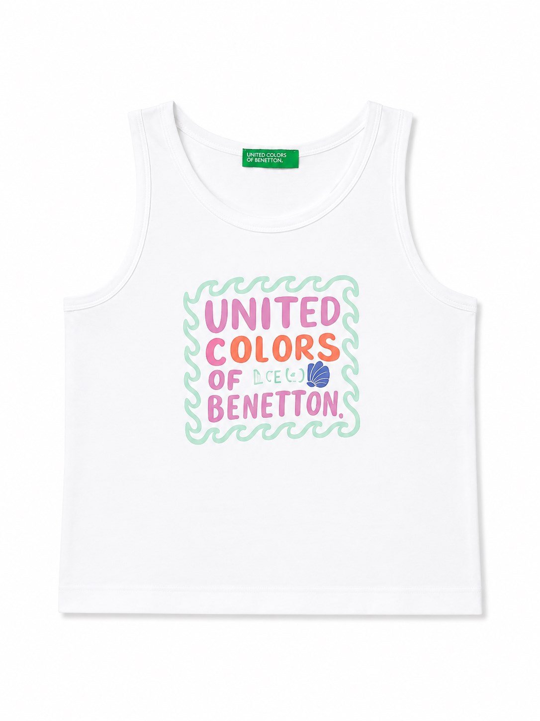 Benetton Kız Çocuk Baskı Kolsuz T-Shirt BEYAZ