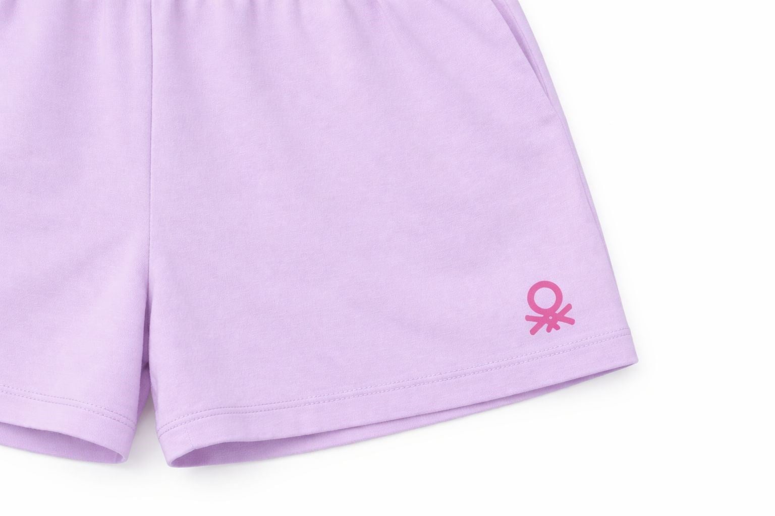Benetton Kız Çocuk Cepli Penye Şort 4-14 Yaş LİLA