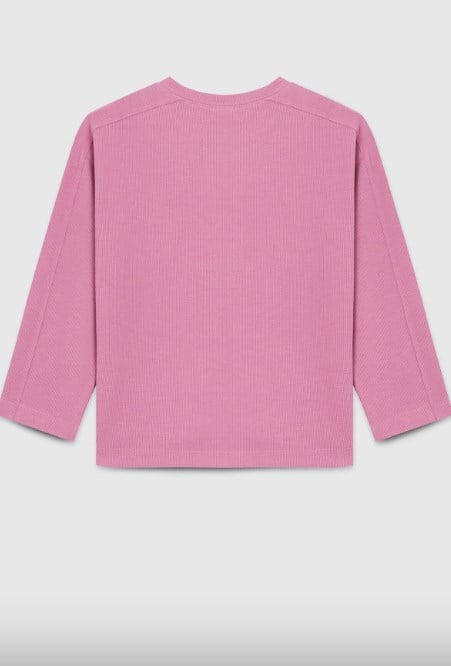 Benetton Kız Çocuk Düz Basic Uzun Kollu Tshirt 6-14 Yaş PEMBE