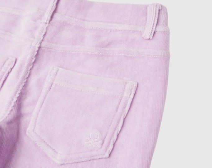 Benetton Kız Çocuk Fitilli Kadife Pantalon 6-14 Yaş LİLA