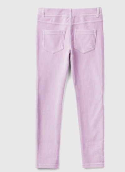 Benetton Kız Çocuk Fitilli Kadife Pantalon 6-14 Yaş LİLA