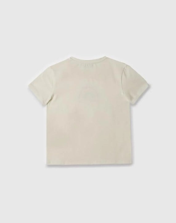 Benetton Kız Çocuk Gökkuşağı Baskı Kısa Kollu Tişört 4-14 Yaş BEYAZ