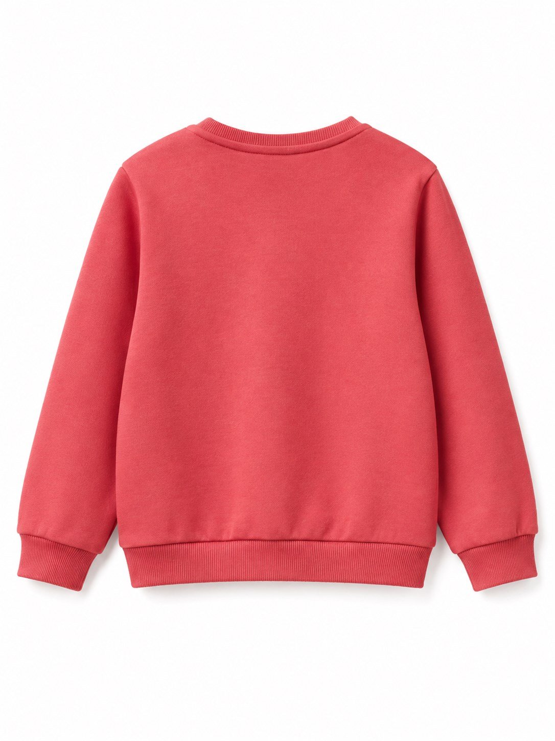Benetton Kız Çocuk  Köpek Baskılı Gül Kabartmalı Bisiklet Yaka Sweatshirt 0-6 Yaş PEMBE