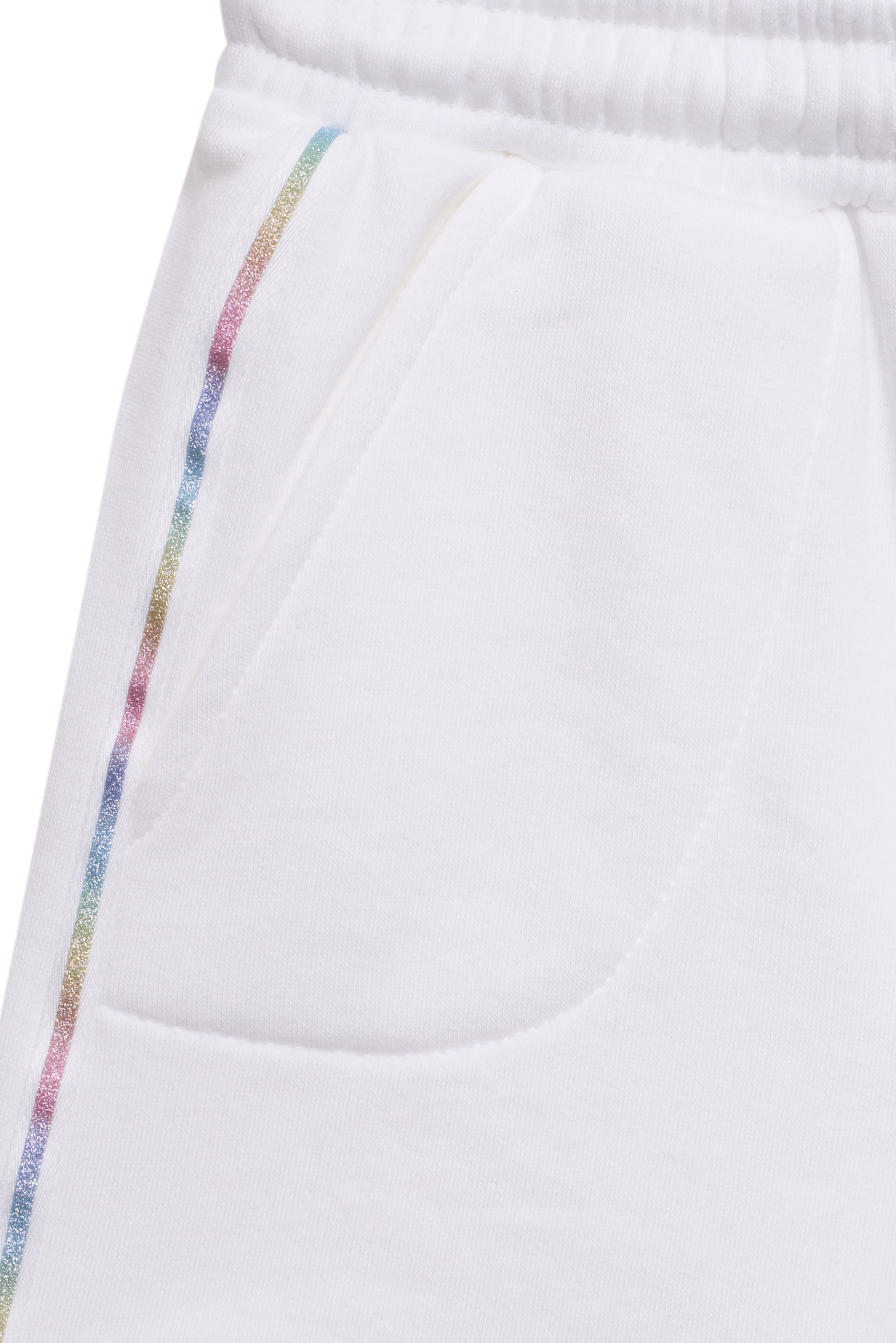Benetton Kız Çocuk Şerit Detaylı Şort 4-14 Yaş BEYAZ