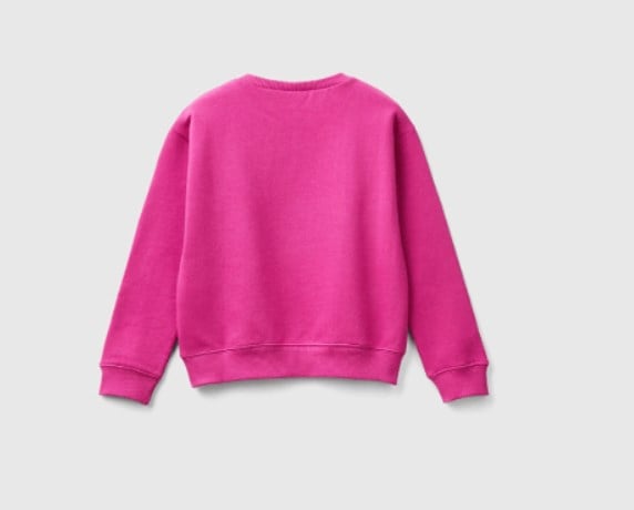 Benetton Kız Çocuk Simli Sweatshirt 6-14 Yaş GRİ MELANJ