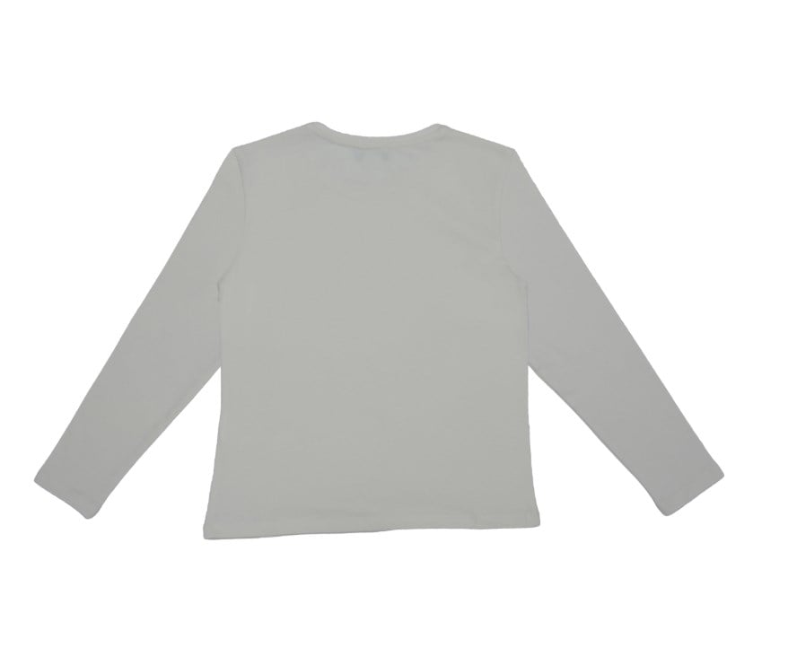 Benetton Kız Çocuk Uzun Kollu Basic Tişört 4-14 Yaş BEYAZ