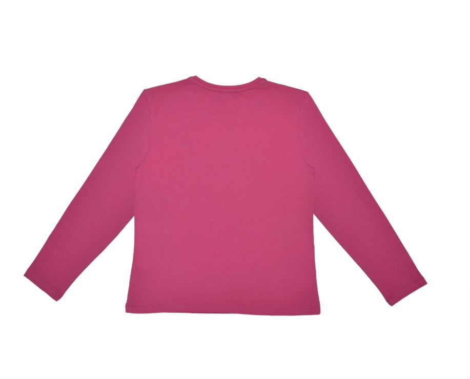 Benetton Kız Çocuk Uzun Kollu Basic Tişört 4-14 Yaş PEMBE