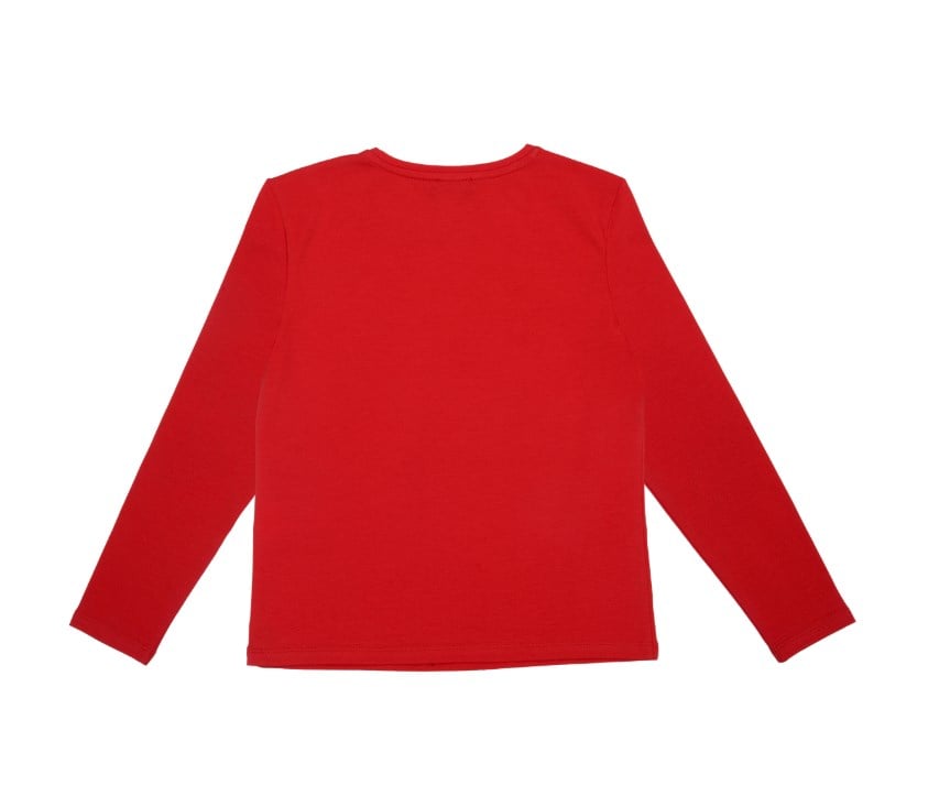 Benetton Kız Çocuk Uzun Kollu Basic Tişört 4-14 Yaş KIRMIZI