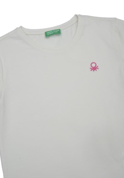 Benetton Kız Çocuk Uzun Kollu Basic Tişört 4-14 Yaş BEYAZ