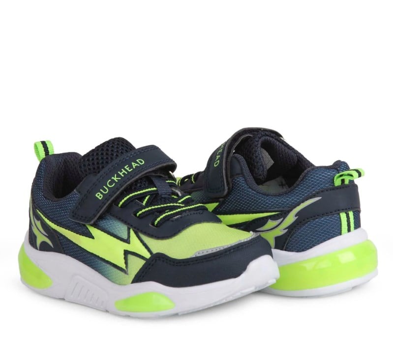 Buchead Neon Renkli Işıklı Sneaker Spor Ayakkabı 26-35 LACİVERT - YEŞİL