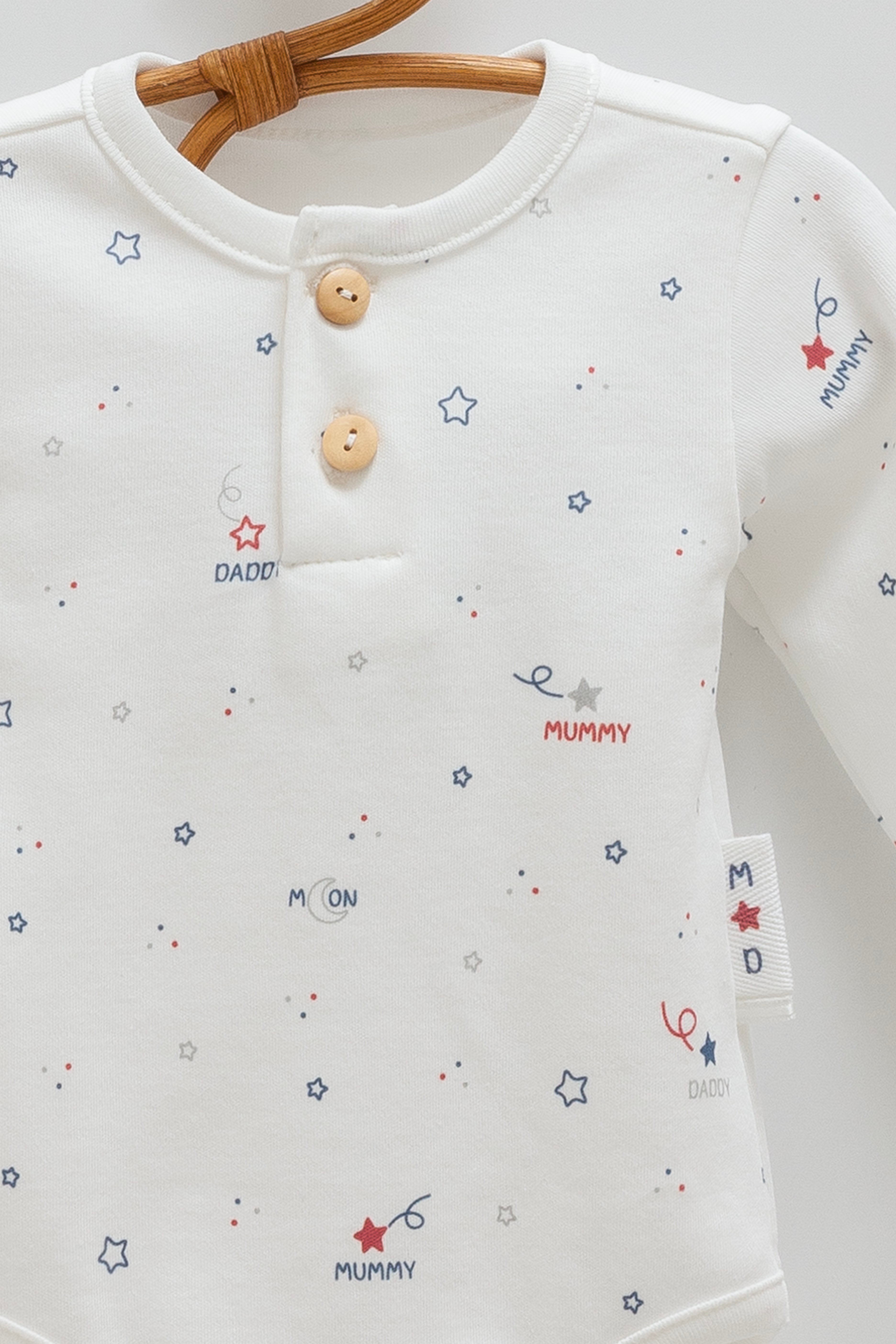 Caramell Erkek Bebek 2'li Unisex Bebek Çıtçıtlı Body Seti - %100 Pamuk 0-9 Ay EKRU