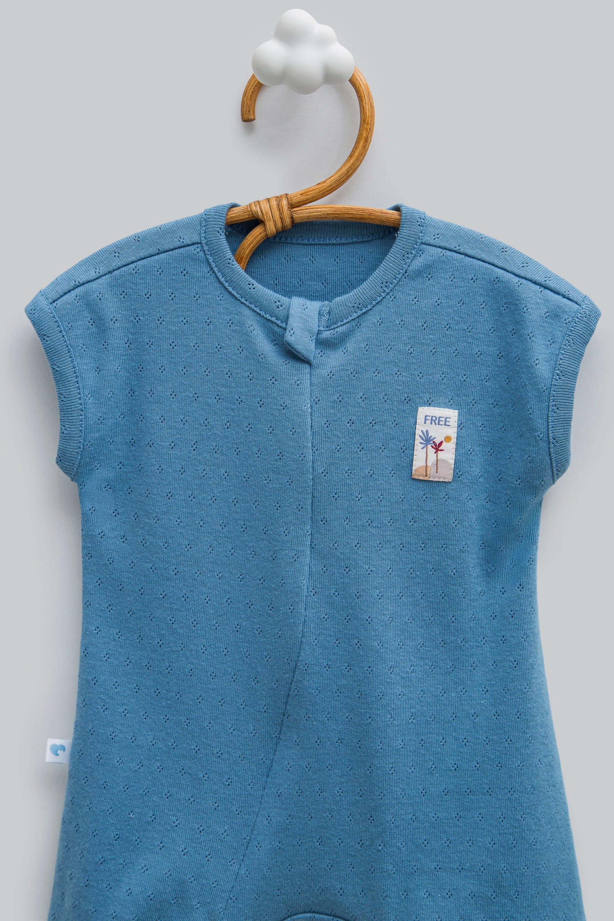 Caramell Erkek Bebek Basic Kolsuz Şortlu Tulum 0-9 Ay İNDİGO