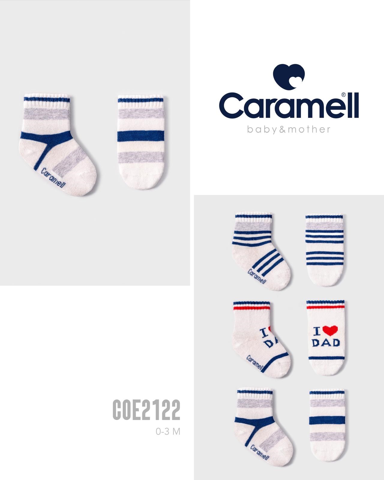 Caramell Erkek Bebek Dad Baskı 3lü Çorap Seti 0-3 Ay LACİVERT